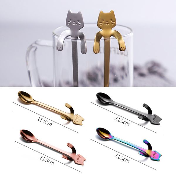 

stainless steel cute cartoon coffee spoon kitchen ice cream dessert teaspoon creative hanging scoop cocina tableware sale