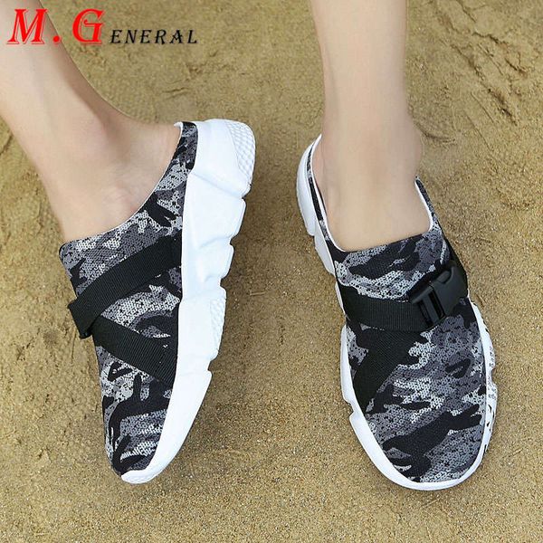 

shoes for men plus size summer shoes man slippers platform men sandals breathable mesh men's beach shoe casual slides c69, Black