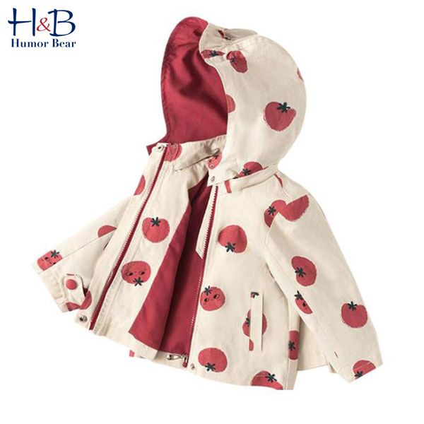 

humor bear girls' windbreaker jacket korean coat autumn winter zipper fruit long sleeve jacket toddler baby kids girls clothing, Blue;gray