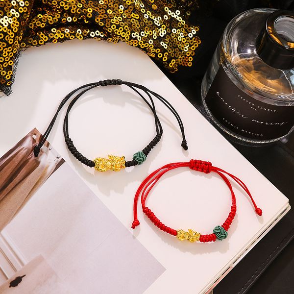 

fashion hand-woven red rope transit bracelet new all-match female jewelry sale, Golden;silver