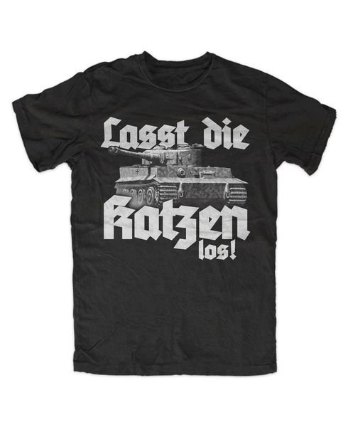 

t-shirt лето новизна мультфильм футболка lasst die katzen los 2 футболки шварц, катец, танковая, tiger, фильм рубашки