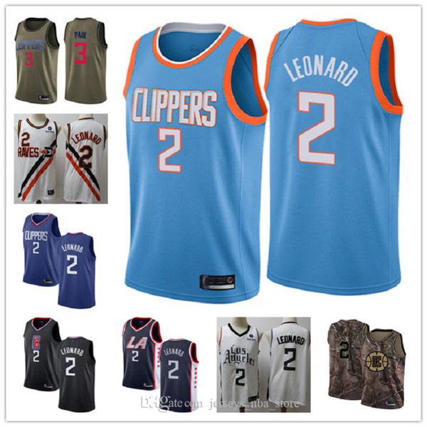 

2020 custom men s los angeles clippers 2 kawhi leonard 3 chris paul black white throwback basketball edition nba jersey, Black;red
