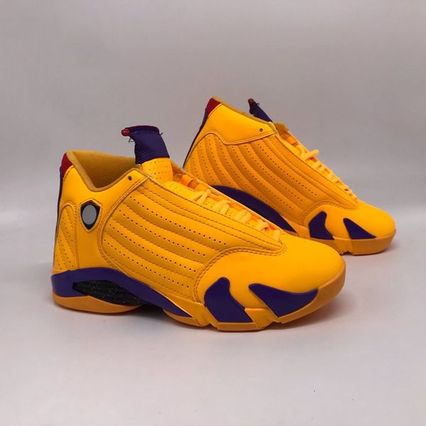 

new colorway 14 university gold yellow court purple varsity red men basketball shoes sports sneaker 14s men designer trainer with box, Black