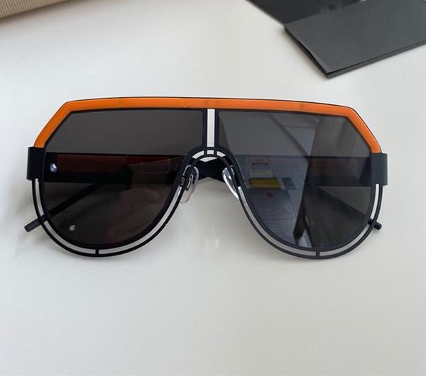 

new men women sunglasses 2231 fashion big oval sunglasses coating grey and brown lens metal frame color plated frame uv400 lens quality, White;black