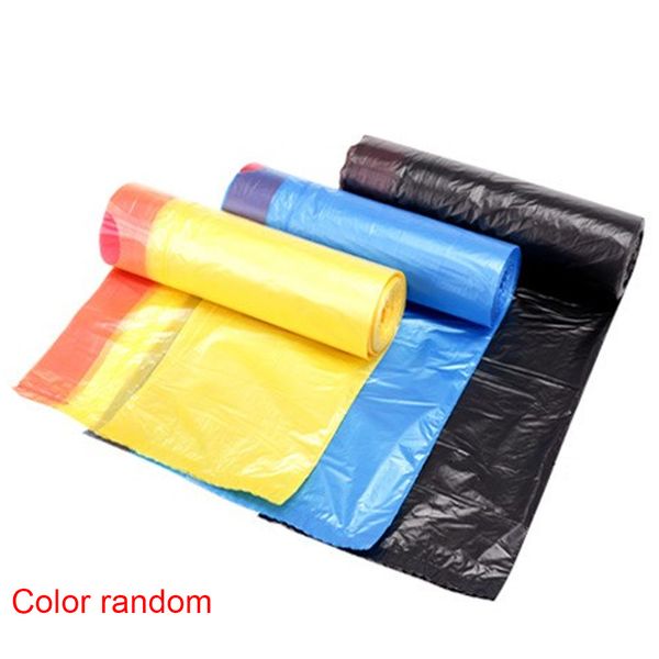 

1 roll plastic bag strong random color drawstring trash bag kitchen 20l thicken