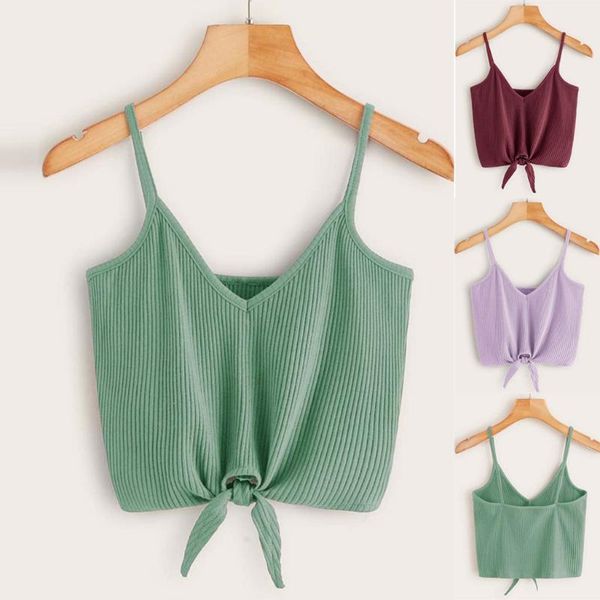 

solid spaghetti strap tank women summer cross back camis bodycon sleeveless backless short 2020 august 12nd, White