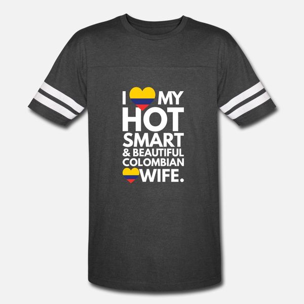 

love my smart and beautiful colombian wife t shirt men customize tee shirt o neck pattern graphic fashion spring autumn family shirt