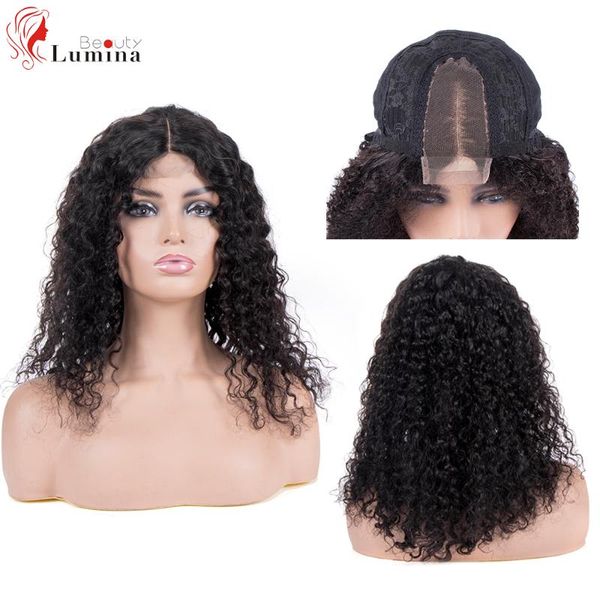 

lace wigs 2x4 closure wig water wave with baby hair glueless front human for black women 180 density curly, Black;brown