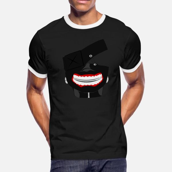 

kaneki ghoul mask t shirt men designer cotton round collar original fitness building spring autumn novelty shirt