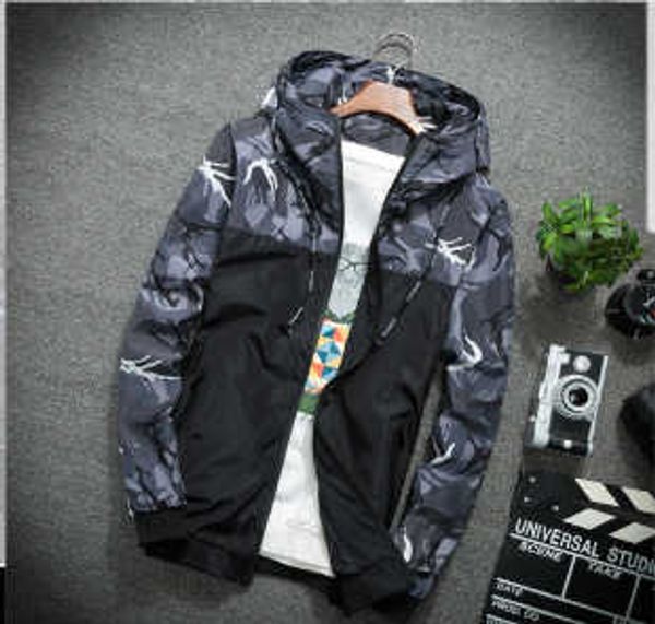 

2020 new men's jacket trend camouflage jacket casual men's spring and autumn, Black;brown