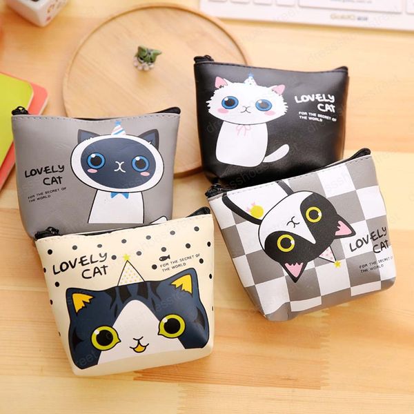 Fashion Cute Cat Stampato Portamonete Snack alla moda Portamonete Borsa a portafoglio Cerniera in silicone Portamonete piccolo