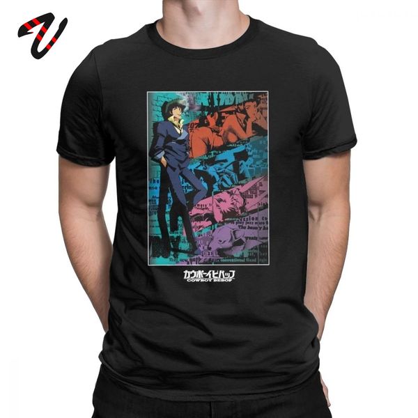 

men's cowboy bebop t-shirts spike rock anime tshirt novelty short sleeve 100% cotton tee shirt plus size designer t shirt