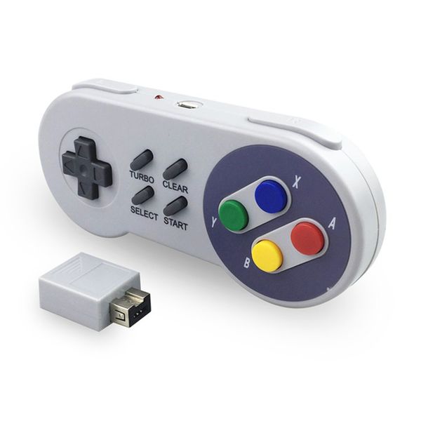 

2.4g wireless controller gaming joystick joypad gamepad for nes (snes)super classic mini game accessories color button