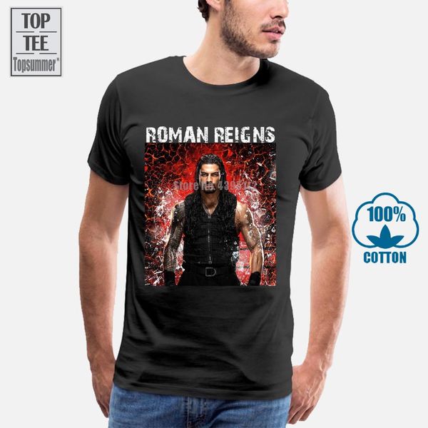 

2017 new creative roman reigns pro wrestling design men's 100% cotton tee shirts o-neck short sleeve tee