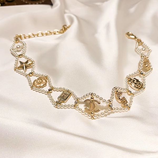 

горячих продажи роскошного качество панк ожерелье колье с жемчугом и полым дизайном для женщин ювелирных изделий венчания подарка свободного, Silver