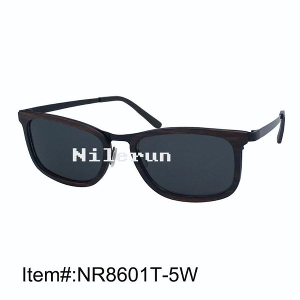

sunglasses super light and thin madark gray metal ebony wood, White;black