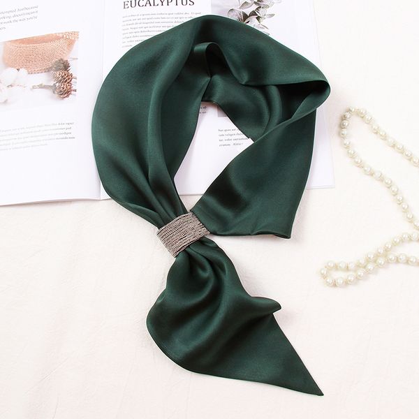 

women 100% real silk scarf long skinny scarves bandana neckerchief solid silk foulard femme printed echarpe ribbon bag scarves, Blue;gray