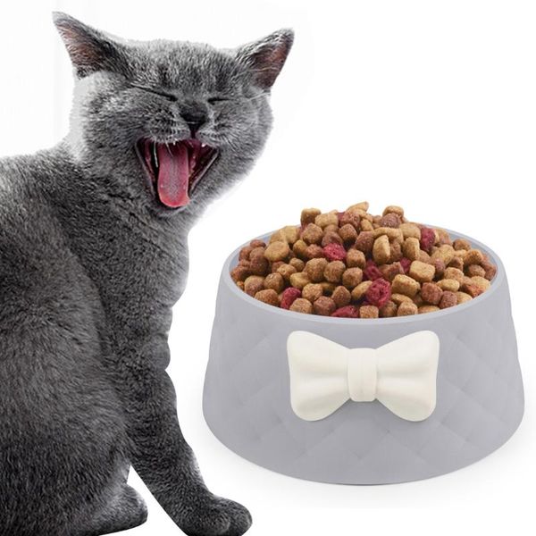 

cat bowls & feeders pet creative plastic -proof lovely bowknot decor bowl dog water feeder feeding supplies