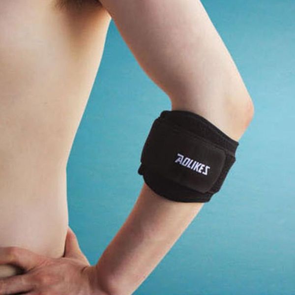 

black adjustable tennis fitness elbow support strap pad neoprene sport golf paink, Black;gray