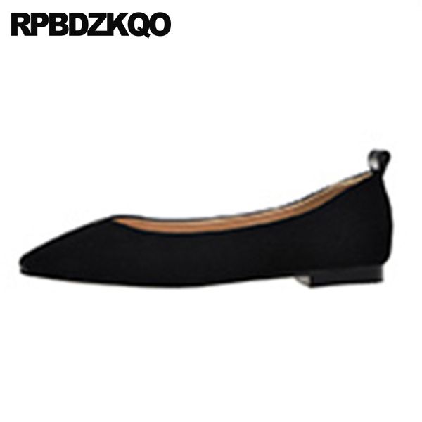 

large size custom 12 44 spring autumn suede flats black designer shoes women luxury 2020 square toe genuine leather 13 slip on