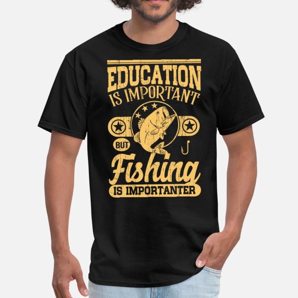 

fishing is important t shirt men character tee shirt round neck fit gift basic summer style leisure shirt