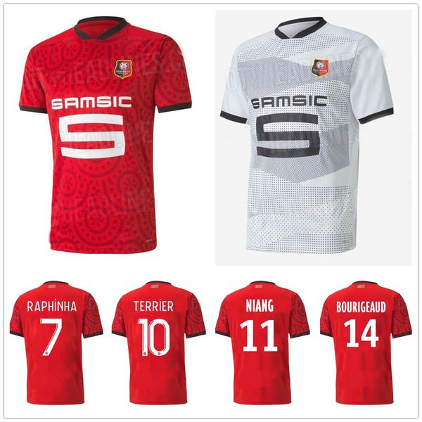 

20 21 ренн футбол джерси 7 raphinha 11 ньянг 10 терьер 14 bourigeaud camavinga bourigeaud заказ home away rennes футбол рубашка, Black;yellow