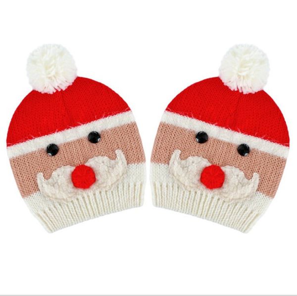 

festive winter santa knitted bobble hat kid baby novelty christmas hat