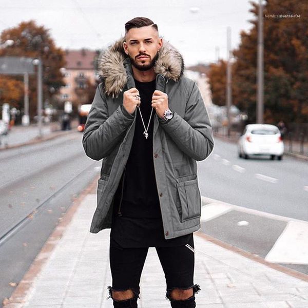 

fashion urban mens coat mens designer jacket new fashion solid color thickened warm hooded coats, Black;brown