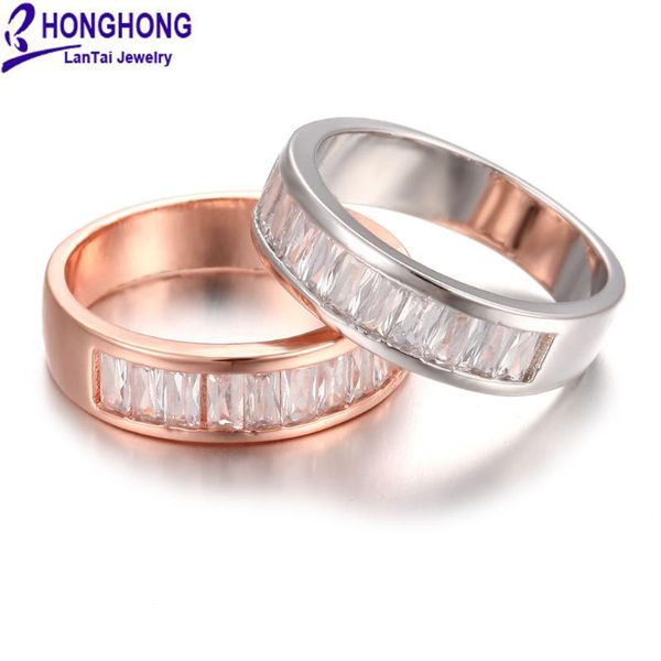 

honghong cubic zirconia rings for women occident style popular fashion rings jewelry the gift for ladies&gril, Golden;silver