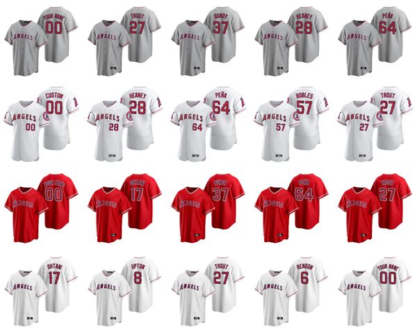 

27 trout los angel shohei ohtani albert pujols anthony rendon andrelton simmons dylan bundy julio teheran baseball jerseys custom stitched, Blue;black