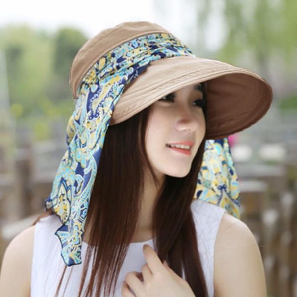 

women ladies holiday visor hat summer sun beach foldable roll up wide brim cap caps hats fast ship enough stock dropshipping, Blue;gray