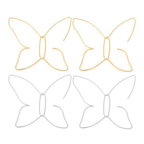 

мода женщин серьги бабочки дизайнер большого размер качает для партии леди свадьбы люстры золота и серебра цвет stud очарования серьги, Silver