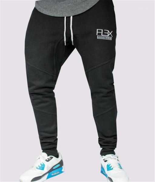 

designer pants fashion slim drawstring panelled mens sports jogging pants casual males clothing letter print mens, Black