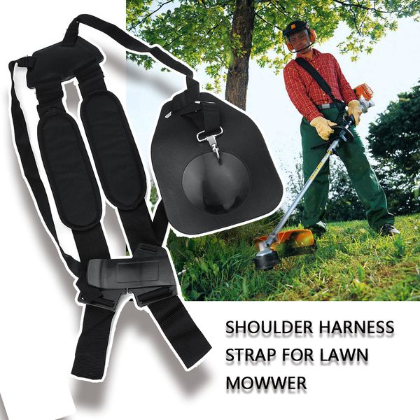 

trimmer double shoulder harness strap padded belt for brush cutter trimmer gardden pruner (black