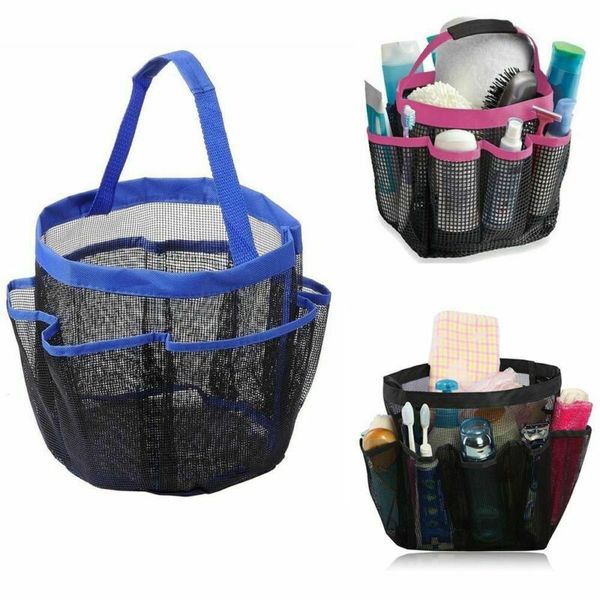 

packable mesh shower bag caddy bathroom carry tote toiletry bath organizer