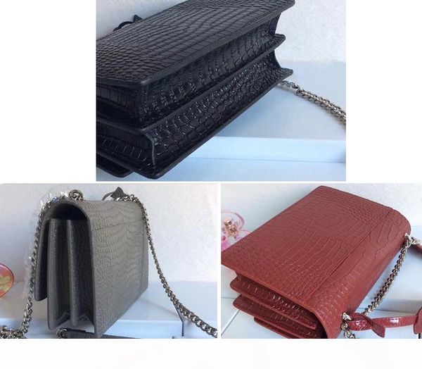 

sell crocodile pattern designer handbag silver chain genuine leather designer handbags women shoulder bags 1711