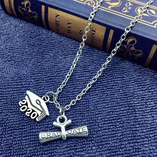 

xiannv memorial graduation necklace for women stainless steel class of 2020 school pendant necklace jewelry gifts long, Silver