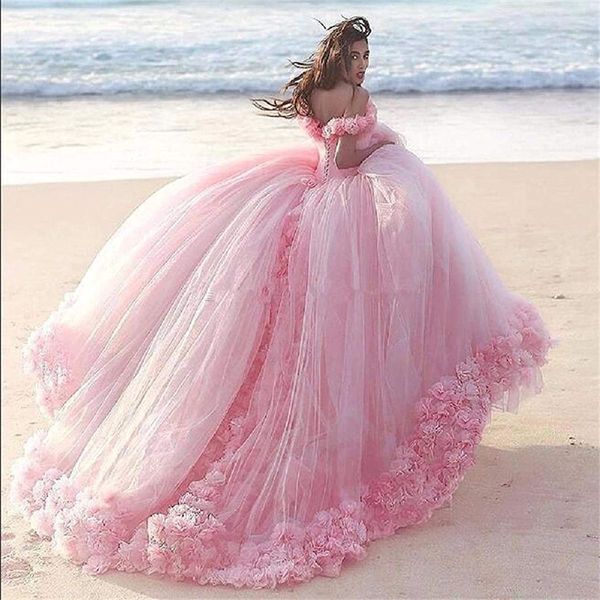 

2020 мульт цвета quinceanera платье розовых бального платья 3d цветы принцесса корсет тюль sparkles сладкого 16 платье платье de debutante, Blue;red