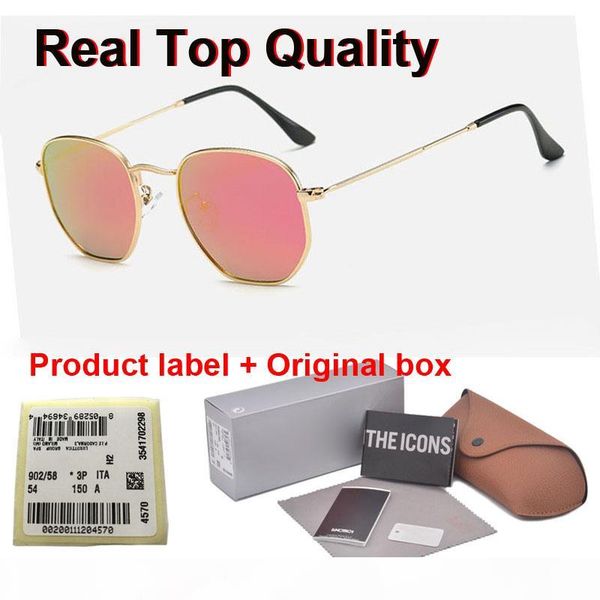 

hexagonal sunglasses men women vintage hexagon sun glasses uv400 glass lens steampunk goggles with retail box and label, White;black