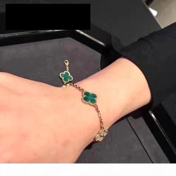 

женский браслет цветок зеленый камень бриллианты браслеты для женщин партии ювелирных изделий, Golden;silver