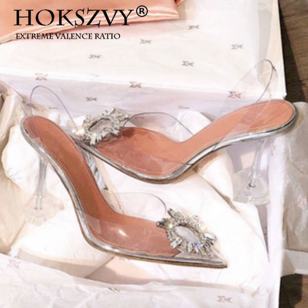 

women's sandals for women and ladies summer film crystal thin heeled high heels sandals 2020 design -258-2, Black