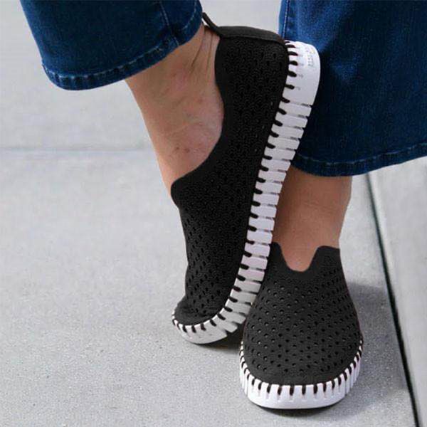 

hollow out summer women sandals shoes breathable soft casual loafers female flats shoes on ladies footwear zapatos mujer, Black
