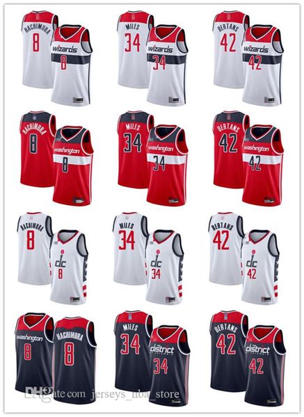 

mens womens youth washington wizards 34 c.j. miles 42 davis bertans 8 rui hachimura red white navy custom basketball jerseys, Black;red
