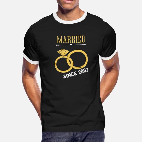 

married since 2003 t shirt men personalized cotton s-xxxl unique anti-wrinkle humor summer style vintage shirt
