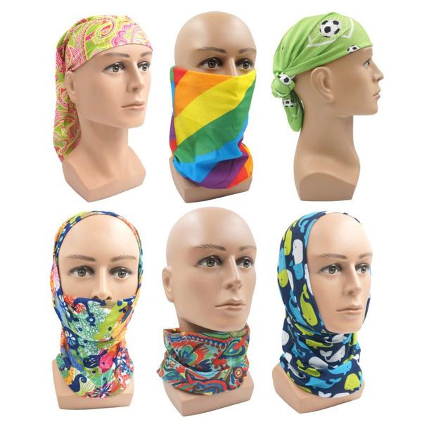 

cycling caps & masks bandana headwear colorful magic head scarf fishing headband moto bicycle hijab face shield mask men women outdoor sport, Black