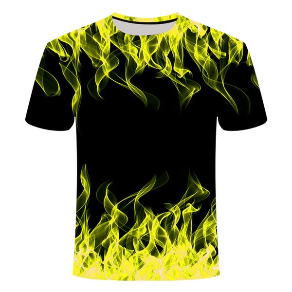 

new blue flame quality 3d print shirts anime oversized funny men clothing