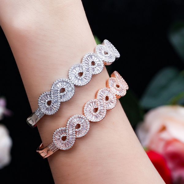 

twisted cz stone gold filled charm bracelet femme fashion gift bangles bracelets for women pulseras mujer wedding jewelry, Black