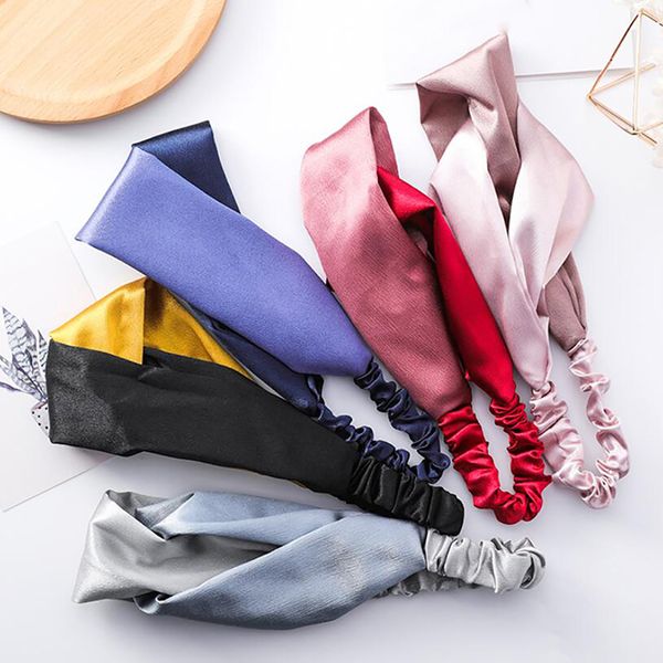 

fashion women elegant soft headband vintage cross knot elastic hair bands girls hairband hair accessories