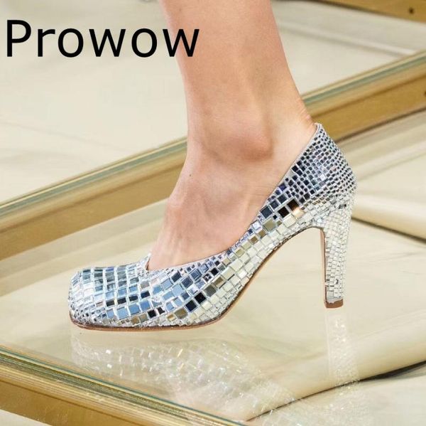 

2020 genuine leather crystal beading slip on pumps thin high heel pumps shoes ladies, Black