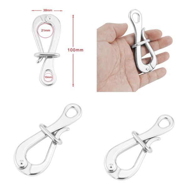 

2x 4inch 316 нержавеющая сталь пеликан hook eye ж / quick release marine boat